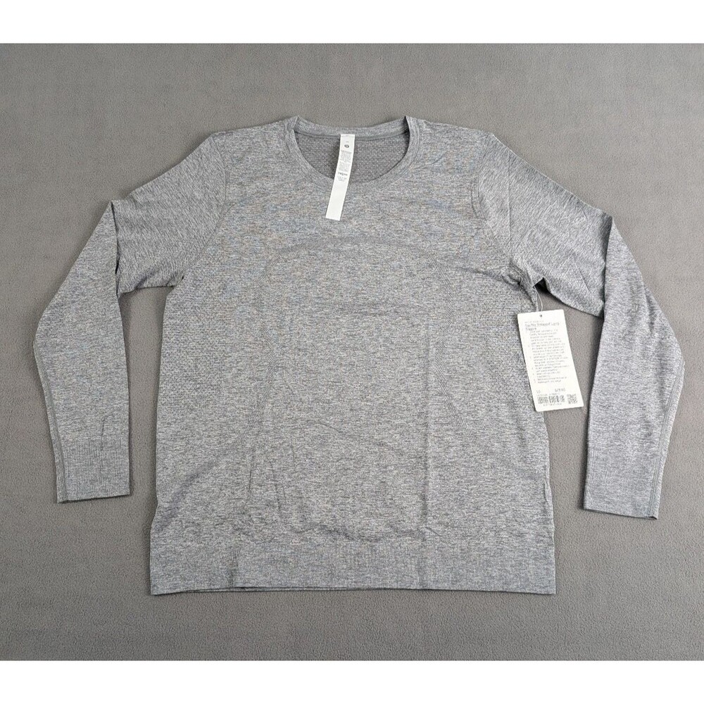 Lululemon Swiftly Relaxed Long Sleeve Shirt 2.0 Slate White Womens NWT Size 10